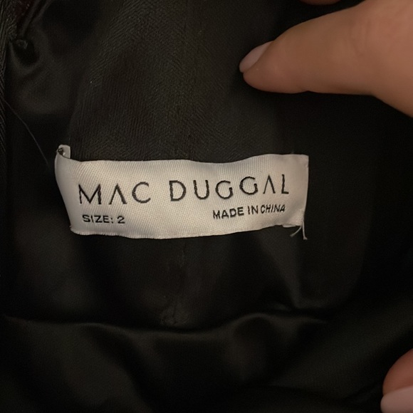 Mac Duggal black floral floor length gown with built in romper - Picture 8 of 10